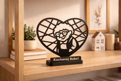 Ażurowa Ozdoba 3D Serce Personalizowany Prezent Na Dzień Babci