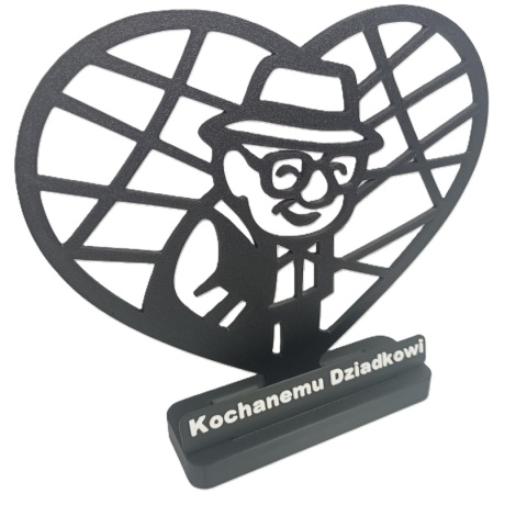 Ażurowa Ozdoba 3D Serce Personalizowany Prezent Na Dzień Babci