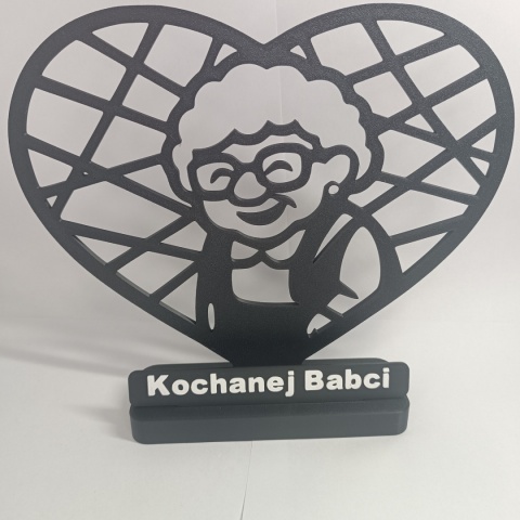 Ażurowa Ozdoba 3D Serce Personalizowany Prezent Na Dzień Babci