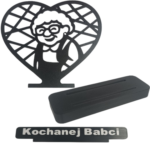Ażurowa Ozdoba 3D Serce Personalizowany Prezent Na Dzień Babci