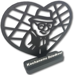 Ażurowa Ozdoba 3D Serce Personalizowany Prezent Na Dzień Dziadka