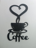 Ażurowa Ozdoba ścienna Filiżanka Kawy z Sercem