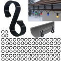 Haczyki Na Rynny Pod lampki LED Ozdoby Girlandy Czarne