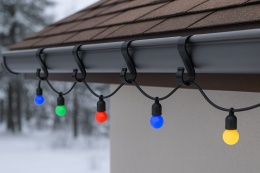 Haczyki Na Rynny Pod lampki LED Ozdoby Girlandy Czarne