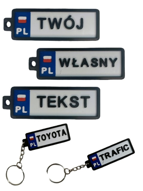 Personalizowany breloczek tablica rejestracyjna