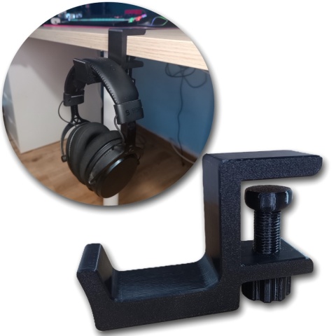 Uchwyt Wieszak Do Blatu Biurka Na Słuchawki Szybki Montaż