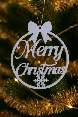 Zawieszka Bombka Świąteczna Merry Christmas Elegancka Ozdoba 3D 4 szt