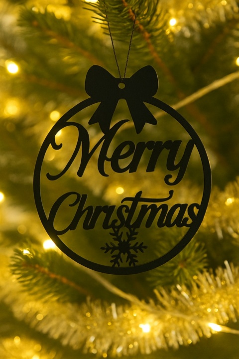 Zawieszka Bombka Świąteczna Merry Christmas Elegancka Ozdoba 3D 4 szt