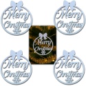 Zawieszka Bombka Świąteczna Merry Christmas Elegancka Ozdoba 3D 4 szt
