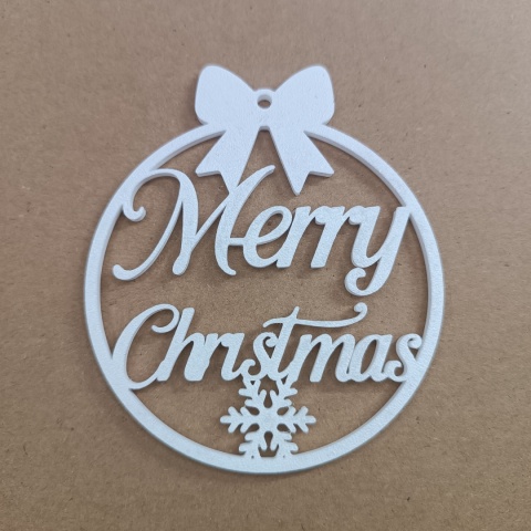 Zawieszka Bombka Świąteczna Merry Christmas Elegancka Ozdoba 3D 4 szt