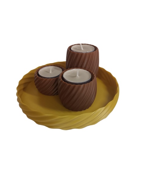 Zestaw Taca 3x Świeczniki na tealight Zestaw Taca 3x Świeczniki na tealight