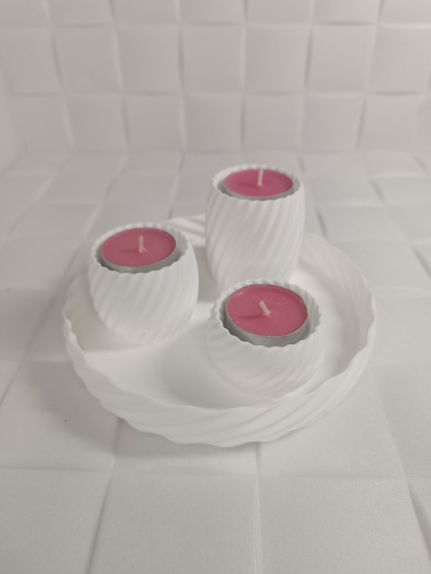 Zestaw Taca 3x Świeczniki na tealight Zestaw Taca 3x Świeczniki na tealight