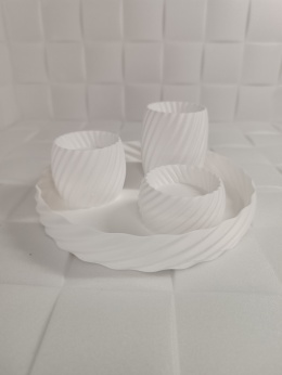 Zestaw Taca 3x Świeczniki na tealight