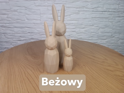 Zestaw Wielkanocnych Zajączków Króliczek Wielkanocny Styl Low Poly 3 szt