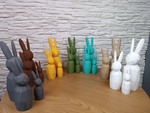 Zestaw Wielkanocnych Zajączków Króliczek Wielkanocny Styl Low Poly 3 szt
