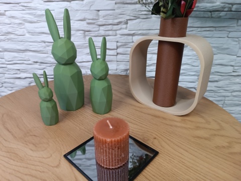 Zestaw Wielkanocnych Zajączków Króliczek Wielkanocny Styl Low Poly 3 szt